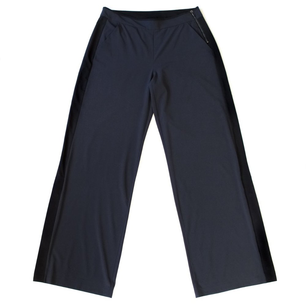 Athleta Women's Size 12T Wide Leg Pants, Navy Blue